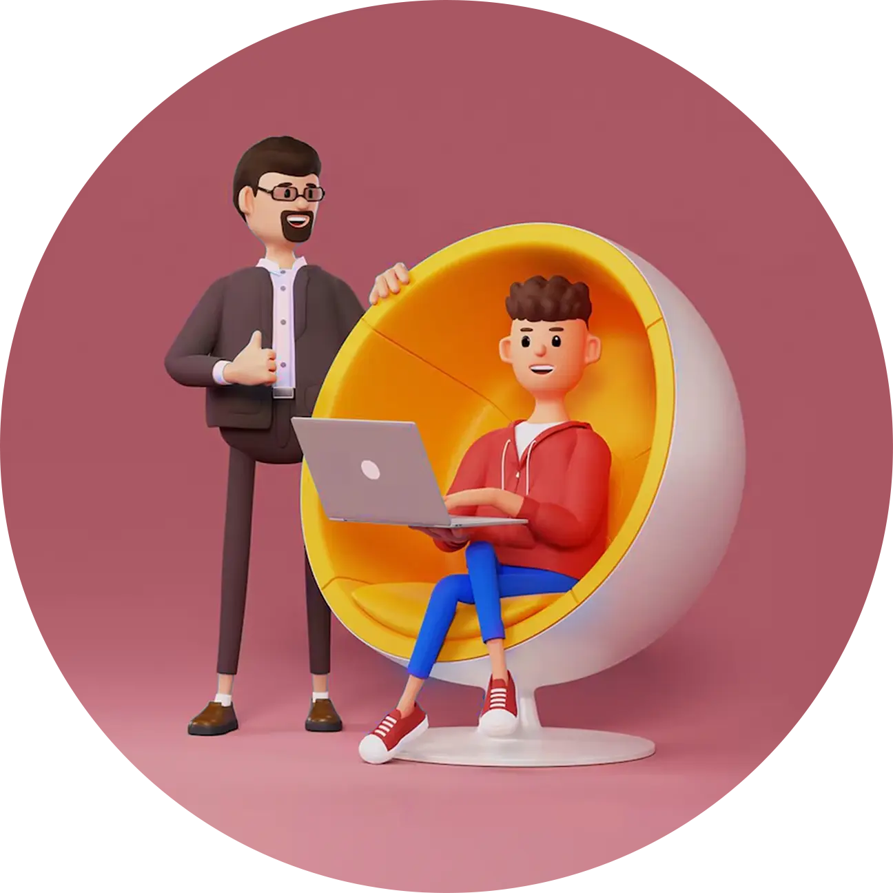 Businessman assisting client on a virtual platform