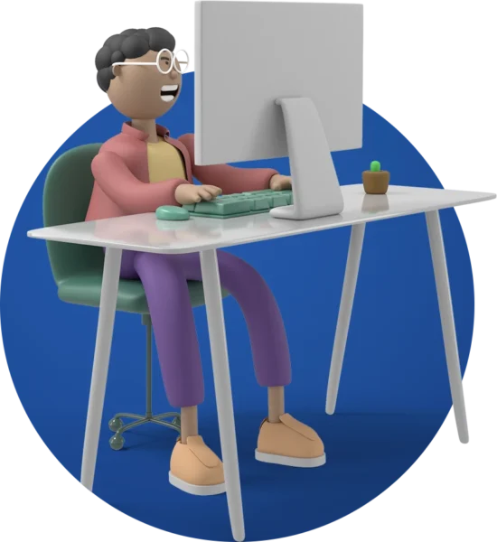 Customer support agent working remotely
