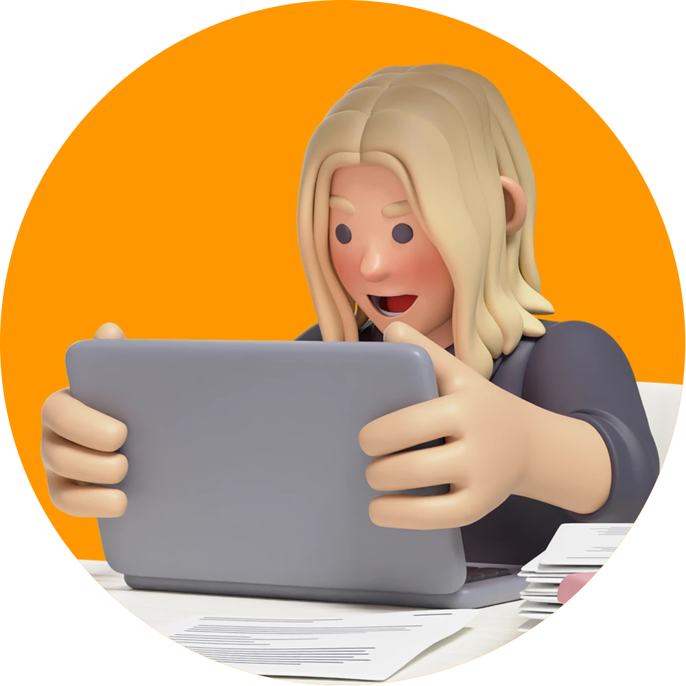 Happy customer interacting with Eshara platform