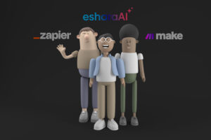 Business man seeing how eshara ai wins vs zapier